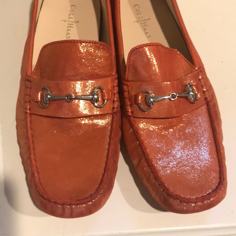 Awesome orange metallic driving mocs